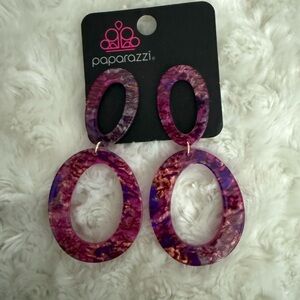 Paparazzi Marbled Purple and Pink Earrings
